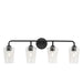 Progress Lighting 94300542031 Celino Collection 4-Light Bath And Vanity Fixture Black With Clear Glass Shades (P300542-031)