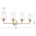 Progress Lighting 94300542177 Celino Collection 4-Light Bath And Vanity Fixture Champagne Bronze With Clear Glass Shades (P300542-177)