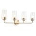 Progress Lighting 94300542177 Celino Collection 4-Light Bath And Vanity Fixture Champagne Bronze With Clear Glass Shades (P300542-177)
