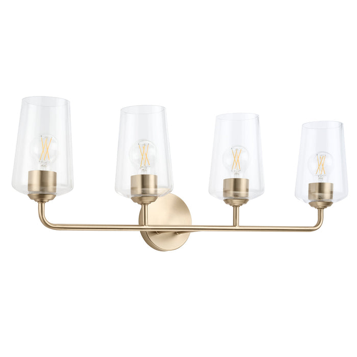 Progress Lighting 94300542177 Celino Collection 4-Light Bath And Vanity Fixture Champagne Bronze With Clear Glass Shades (P300542-177)