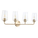 Progress Lighting 94300542177 Celino Collection 4-Light Bath And Vanity Fixture Champagne Bronze With Clear Glass Shades (P300542-177)