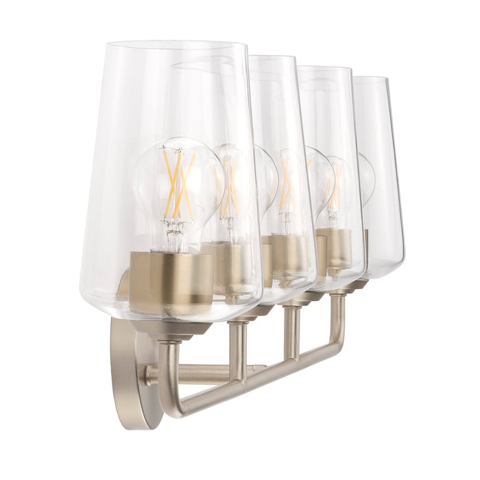 Progress Lighting 94300542177 Celino Collection 4-Light Bath And Vanity Fixture Champagne Bronze With Clear Glass Shades (P300542-177)