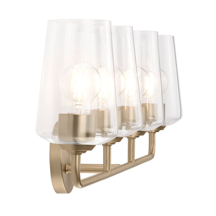 Progress Lighting 94300542177 Celino Collection 4-Light Bath And Vanity Fixture Champagne Bronze With Clear Glass Shades (P300542-177)