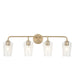Progress Lighting 94300542177 Celino Collection 4-Light Bath And Vanity Fixture Champagne Bronze With Clear Glass Shades (P300542-177)