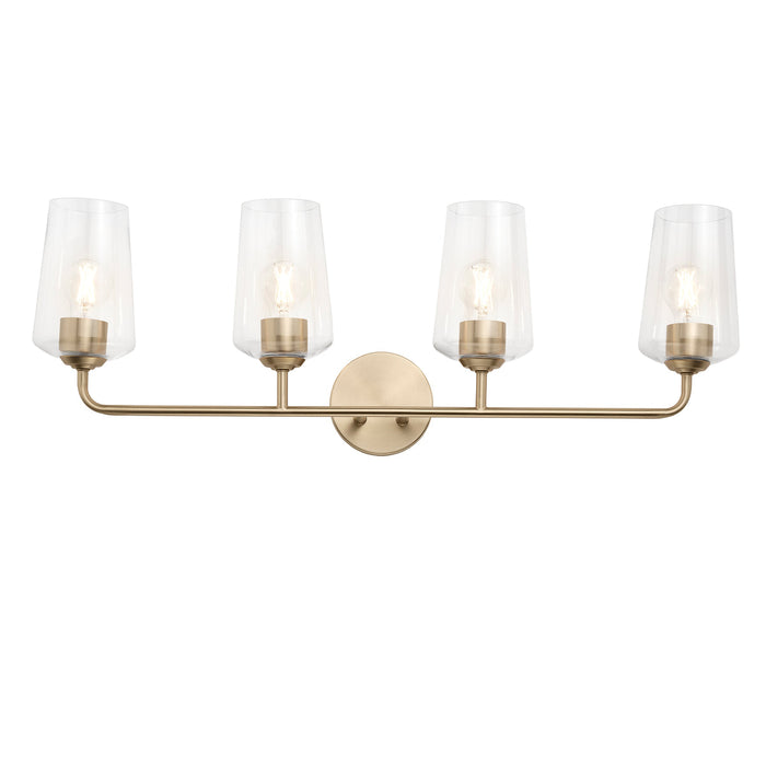 Progress Lighting 94300542177 Celino Collection 4-Light Bath And Vanity Fixture Champagne Bronze With Clear Glass Shades (P300542-177)