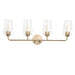Progress Lighting 94300542177 Celino Collection 4-Light Bath And Vanity Fixture Champagne Bronze With Clear Glass Shades (P300542-177)