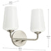 Progress Lighting 94300543009 Celino Collection 2-Light Bath And Vanity Fixture Brushed Nickel With White Glass Shades (P300543-009)