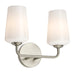 Progress Lighting 94300543009 Celino Collection 2-Light Bath And Vanity Fixture Brushed Nickel With White Glass Shades (P300543-009)