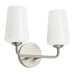 Progress Lighting 94300543009 Celino Collection 2-Light Bath And Vanity Fixture Brushed Nickel With White Glass Shades (P300543-009)