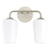 Progress Lighting 94300543009 Celino Collection 2-Light Bath And Vanity Fixture Brushed Nickel With White Glass Shades (P300543-009)