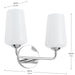 Progress Lighting 94300543015 Celino Collection 2-Light Bath And Vanity Fixture Polished Chrome With White Glass Shades (P300543-015)