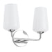 Progress Lighting 94300543015 Celino Collection 2-Light Bath And Vanity Fixture Polished Chrome With White Glass Shades (P300543-015)