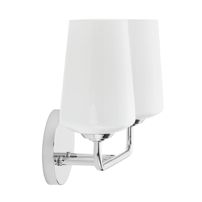 Progress Lighting 94300543015 Celino Collection 2-Light Bath And Vanity Fixture Polished Chrome With White Glass Shades (P300543-015)