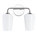 Progress Lighting 94300543015 Celino Collection 2-Light Bath And Vanity Fixture Polished Chrome With White Glass Shades (P300543-015)