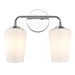 Progress Lighting 94300543015 Celino Collection 2-Light Bath And Vanity Fixture Polished Chrome With White Glass Shades (P300543-015)