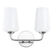 Progress Lighting 94300543015 Celino Collection 2-Light Bath And Vanity Fixture Polished Chrome With White Glass Shades (P300543-015)