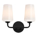 Progress Lighting 94300543031 Celino Collection 2-Light Bath And Vanity Fixture Black With White Glass Shades (P300543-031)