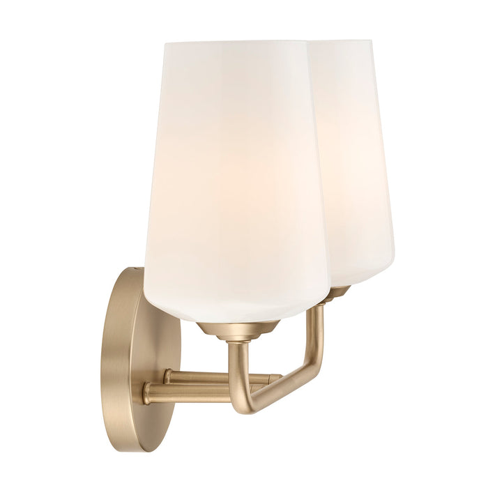 Progress Lighting 94300543177 Celino Collection 2-Light Bath And Vanity Fixture Champagne Bronze With White Glass Shades (P300543-177)