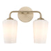 Progress Lighting 94300543177 Celino Collection 2-Light Bath And Vanity Fixture Champagne Bronze With White Glass Shades (P300543-177)