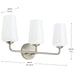 Progress Lighting 94300544009 Celino Collection 3-Light Bath And Vanity Fixture Brushed Nickel With White Glass Shades (P300544-009)
