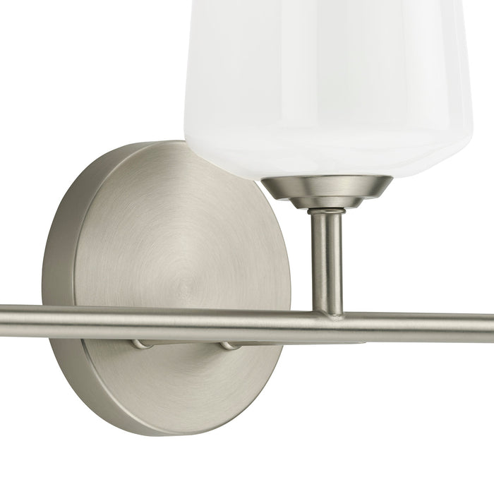 Progress Lighting 94300544009 Celino Collection 3-Light Bath And Vanity Fixture Brushed Nickel With White Glass Shades (P300544-009)