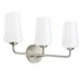 Progress Lighting 94300544009 Celino Collection 3-Light Bath And Vanity Fixture Brushed Nickel With White Glass Shades (P300544-009)