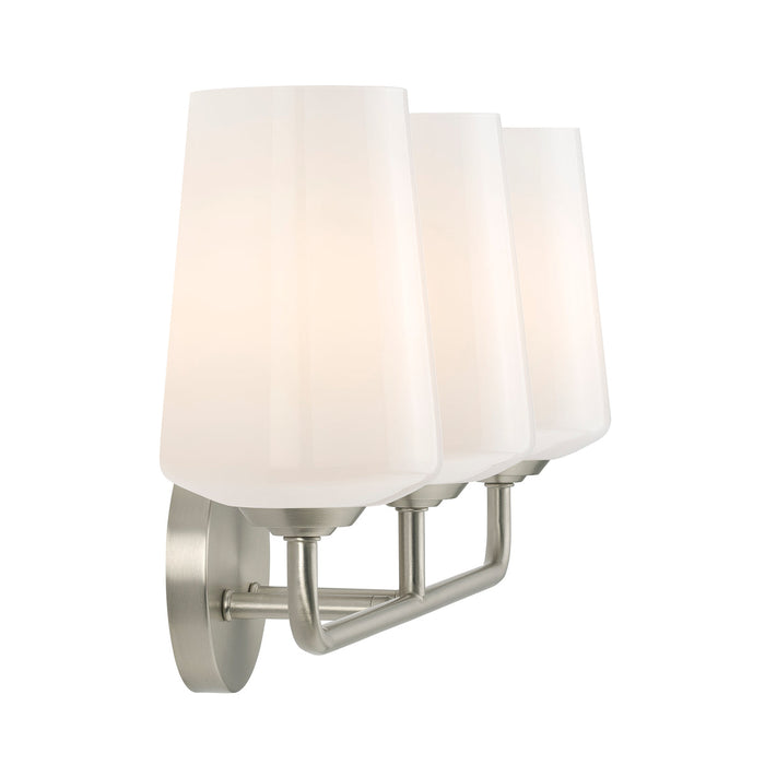 Progress Lighting 94300544009 Celino Collection 3-Light Bath And Vanity Fixture Brushed Nickel With White Glass Shades (P300544-009)
