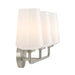 Progress Lighting 94300544009 Celino Collection 3-Light Bath And Vanity Fixture Brushed Nickel With White Glass Shades (P300544-009)