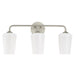 Progress Lighting 94300544009 Celino Collection 3-Light Bath And Vanity Fixture Brushed Nickel With White Glass Shades (P300544-009)