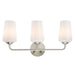 Progress Lighting 94300544009 Celino Collection 3-Light Bath And Vanity Fixture Brushed Nickel With White Glass Shades (P300544-009)