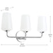 Progress Lighting 94300544015 Celino Collection 3-Light Bath And Vanity Fixture Polished Chrome With White Glass Shades (P300544-015)