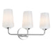 Progress Lighting 94300544015 Celino Collection 3-Light Bath And Vanity Fixture Polished Chrome With White Glass Shades (P300544-015)