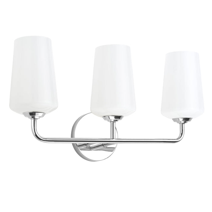 Progress Lighting 94300544015 Celino Collection 3-Light Bath And Vanity Fixture Polished Chrome With White Glass Shades (P300544-015)