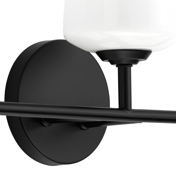 Progress Lighting 94300544031 Celino Collection 3-Light Bath And Vanity Fixture Black With White Glass Shades (P300544-031)