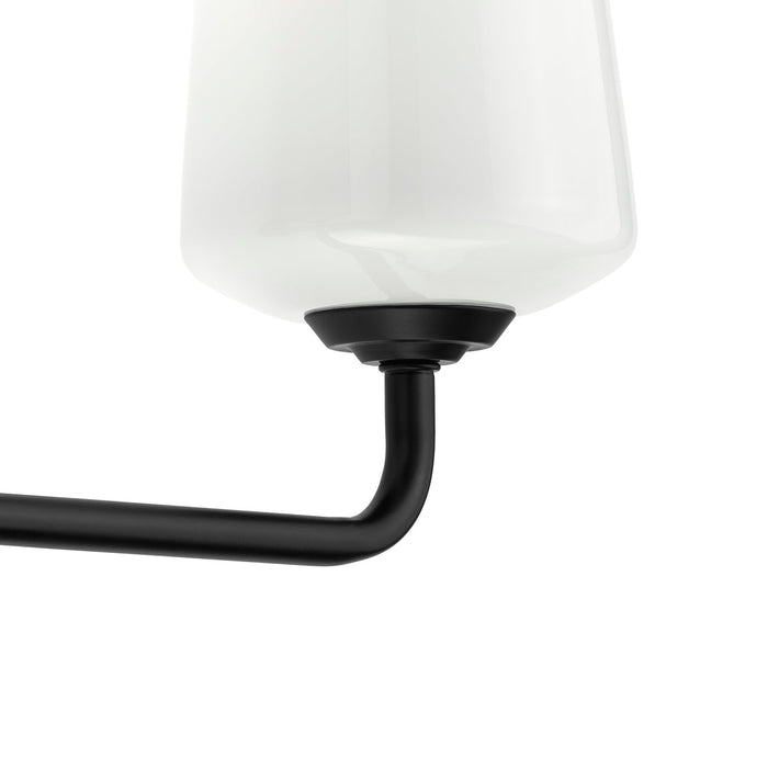 Progress Lighting 94300544031 Celino Collection 3-Light Bath And Vanity Fixture Black With White Glass Shades (P300544-031)