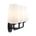 Progress Lighting 94300544031 Celino Collection 3-Light Bath And Vanity Fixture Black With White Glass Shades (P300544-031)