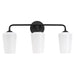 Progress Lighting 94300544031 Celino Collection 3-Light Bath And Vanity Fixture Black With White Glass Shades (P300544-031)