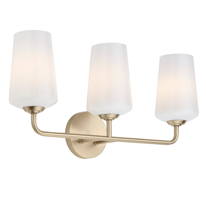 Progress Lighting 94300544177 Celino Collection 3-Light Bath And Vanity Fixture Champagne Bronze With White Glass Shades (P300544-177)