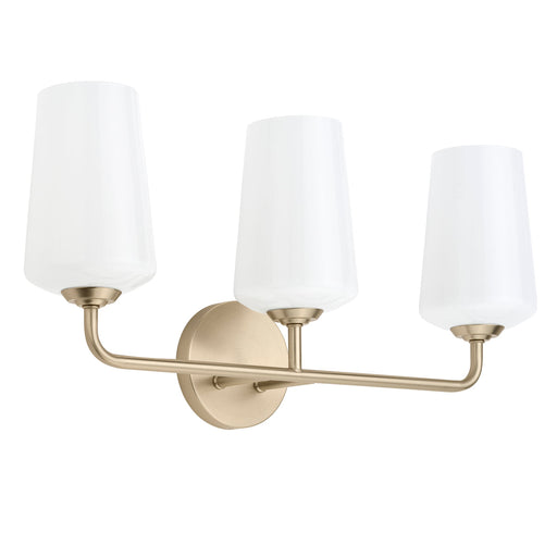 Progress Lighting 94300544177 Celino Collection 3-Light Bath And Vanity Fixture Champagne Bronze With White Glass Shades (P300544-177)