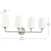 Progress Lighting 94300545009 Celino Collection 4-Light Bath And Vanity Fixture Brushed Nickel With White Glass Shades (P300545-009)
