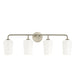 Progress Lighting 94300545009 Celino Collection 4-Light Bath And Vanity Fixture Brushed Nickel With White Glass Shades (P300545-009)