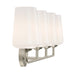 Progress Lighting 94300545009 Celino Collection 4-Light Bath And Vanity Fixture Brushed Nickel With White Glass Shades (P300545-009)