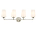 Progress Lighting 94300545009 Celino Collection 4-Light Bath And Vanity Fixture Brushed Nickel With White Glass Shades (P300545-009)