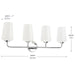 Progress Lighting 94300545015 Celino Collection 4-Light Bath And Vanity Fixture Polished Chrome With White Glass Shades (P300545-015)