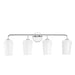 Progress Lighting 94300545015 Celino Collection 4-Light Bath And Vanity Fixture Polished Chrome With White Glass Shades (P300545-015)