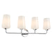 Progress Lighting 94300545015 Celino Collection 4-Light Bath And Vanity Fixture Polished Chrome With White Glass Shades (P300545-015)
