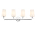 Progress Lighting 94300545015 Celino Collection 4-Light Bath And Vanity Fixture Polished Chrome With White Glass Shades (P300545-015)