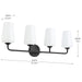 Progress Lighting 94300545031 Celino Collection 4-Light Bath And Vanity Fixture Black With White Glass Shades (P300545-031)