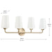 Progress Lighting 94300545177 Celino Collection 4-Light Bath And Vanity Fixture Champagne Bronze With White Glass Shades (P300545-177)