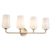 Progress Lighting 94300545177 Celino Collection 4-Light Bath And Vanity Fixture Champagne Bronze With White Glass Shades (P300545-177)